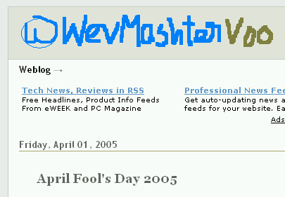 Screenshot of WevMashter Voo Weblog